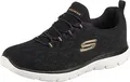Skechers Damen Summits Leopard Spot Trainers, Black Mesh / Rose Gold Trim, 39 EU