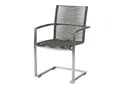 Diamond Garden Swingstuhl ATLANTA, Edelstahl / Rope Mocca / Teak-Armlehnen