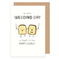 Edition Seidel Premium Glückwunschkarte zur Hochzeit mit Umschlag aus Kraftpapier. Hochzeitskarte Grußkarte Vermählung Just Married Wedding Brautpaar Toast anstoßen (H487 SW024)