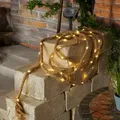 Beleuchtetes Juteseil Mit Eingearbeiteter Solar Lichterkette 102164 - Esotec