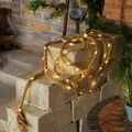 esotec Beleuchtetes Juteseil mit eingearbeiteter Solar Lichterkette 102164