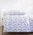 Loolay Bettwäsche Set Baumwolle Baby & Kinder, 2-teilig, viele Größen IKEA Blumen BLAU, Atmungsaktiv & hautfreundlich - perfekt für moderne Kinderzimmer!