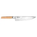 KAI Seki Magoroku Composite Kochmesser 20,0 cm Klingenlänge - SUS420J2 Edelstahl 56 HRC /VG 10 Stahl 61 HRC - heller gemaserter Pakkaholzgriff - Handgefertigt in Japan - Durchgehender Erl