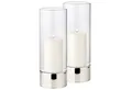 EDZARD Windlicht Granada, 2er-Set, Silber-Optik, H 25 cm