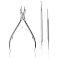 Fußpflege-Set bestehend aus Nagelzange für Ecken - 13 cm - Nagelfalzinstrument -