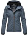 MARIKOO Damen Frühjahr Übergangs Jacke leicht gefüttert Kapuze kurz B862 [B862-Brombeer-D.-Blue-Gr.4XL]