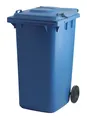 Container mit Papierschlitz und Schloss, Blau