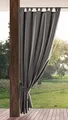 Eurofirany Garden Outdoor Vorhang mit Klett-Schlaufen, 1 Stück, Blickdicht & Wetterfest, UV-Schutz, für Balkon Terrasse Pergola Pavillon, H200 x B155 cm, Dunkelgrau