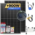 Balkonkraftwerk 900W Solaranlage mit Ziegeldach Halterung (Einzelmontage) Steckerfertig Komplettset Photovoltaik Anlage 800W, Kabellänge: 5m, Solakon