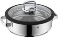 WMF Dampfgartopf Vitalis, Bräter Induktion mit Glasdeckel und Silikonrand, Cromargan® Edelstahl Rostfrei 18/10, Dampfgarer mit integriertem Thermometer, backofengeeignet bis 180 Grad