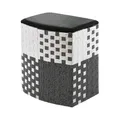 Wäschebehälter Wäschesammler Wäschekorb - Nylon - schwarz-weiß - 44 x 32 x 52cm