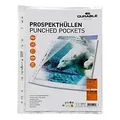 DURABLE Premium Prospekthülle DIN A4 Glasklar Transparent 80 Mikron PP (Polypropylen) Öffnung oben 11 Löcher 2676-19 100 Stück
