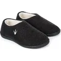 Hausschuhe HEYO Damen Herren Warme Pantoffeln Gefüttert für Herbst Winter Memory Foam rutschfeste Gummisohle Schwarz 38/39 - Schwarz - 38-39