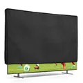 kwmobile 65" TV Abdeckung Indoor - Fernseher Hülle Bildschirmschutz Abdeckung - TV Bildschirm Staubschutzhülle - Fernsehabdeckung - Leinen Dunkelgrau