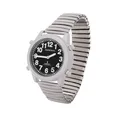 Marschall Deutsch sprechende Damen Funk-Armbanduhr I 1138SV I Für Blinde, Senioren und Sehbehinderte I Datum- und Zeitansage I Extra große Zeiger I Silber mit Zugarmband
