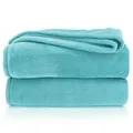heimtexland Kuscheldecke flauschig Flanell Wohndecke warm Oekotex Tagesdecke Überwurf Sofadecke fusselfrei Fleecedecke Super Soft Decke 130x170 cm Typ380 Petrol türkis