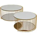 KARE DESIGN Couchtisch Wire Double 87674 2er Set Glas Gold Messing