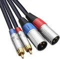 Dual Cinch XLR Kabel 2m 20 AWG Kupfer Schutz Mantel