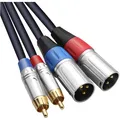 Flexibles 2m Dual Cinch auf XLR Kabel -  für Heimkino und Auftritte