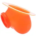 TOYLIE Latex Penishülle Ben Neon Orange mit Basisplatte zum ankleben an Latexkleidung - Penis-Sleeve mit 3,5cm Penisring (dehnbar) am Schaft und Hodensack - MADE IN GERMANY