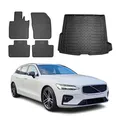 Fußmatten & Kofferraumwanne Set für Volvo V60 2019-2026 Gummi TPE Schwarz 5x