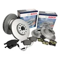 BOSCH BREMSSCHEIBEN + BELÄGE VORNE + HINTEN passend für VW CADDY 4 + ALLTRACK