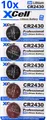 50x CR2430 Lithium-Knopfzelle 3V / 290mAh (10x 5er Pack)