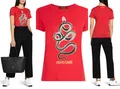 ROBERTO CAVALLI SNAKE PRINT MONOGRAM COTTON T-SHIRT TOP LOUNGE ICONIC SHIRT XS
