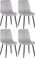 CLP 4er Set Stühle Dijon mit Lehne grau Material Samt