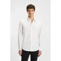 BOSS ORANGE Langarmhemd Relegant mit BOSS Stickerei weiß XXXL