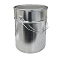 plasteo® 10 Liter Weißblecheimer Hobbock inkl. Deckel mit Spannring | Stabiler Metallgriff | Luft und Flüssigkeitsdicht | Robust und Stapelbar | Gefahrgut Tauglich
