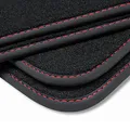 teileplus24 V343 Velours Fußmatten kompatibel mit Mercedes A-Klasse W176 2012-2018 Trittschutz Fahrermatte, Naht:Rot