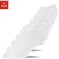 SNOCKS Sneakersocken kurze Socken für Herren & Damen (6-Paar) aus Bio-Baumwolle, für jeden Schuh und Anlass weiß 43-46