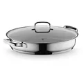 Gourmet-/Fischpfanne mit Glasdeckel, oval, 38 x 26 cm