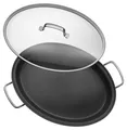 WMF Fischpfanne Gourmetpfanne Schlemmerpfanne mit Glasdeckel Edelstahl 38x26 cm