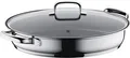 WMF Schmorpfanne/Fischpfanne oval 38 x 26 cm, mit Glasdeckel, Cromargan Edelstah