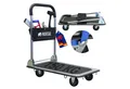PROREGAL® Transportwagen Profi-Plattformwagen Transporthilfe Handwagen RHINO mit Werkzeugtasche, 2x 360° Lenkrollen & 2x Bockrollen mit Feststellbremse