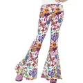 Smiffys Kostüm Auffällige Hippie-Schlaghose 60er-Hose weiss-bunt bunt M