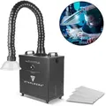 Stahlwerk Rauchabsaugung – 300 Watt Starke Absauganlage Fe-300 St Mit 3-fach-filter, Sicherer Rauchabsorber Und Rauchabzug, Schweißrauch- Und Lötabsaugung Zur Filterung Von Rauch, Gasen Und Dämpfen