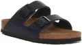 Birkenstock Unisex Erwachsene Sandale Arizona Birko-Flor schmal, Blue 051753, 39 EU