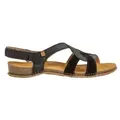 El Naturalista für Damen. 258191101005_001 Leder Sandalen N5819 Panglao schwarz (41), Wohnung, Klettverschluss, Lässig