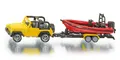 SIKU 1:55 Jeep Wrangler mit Motorboot und Trailer