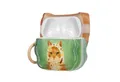 kwmobile Kopfhörer-Schutzhülle In-Ear Kopfhörer Case für Apple Airpods 4, Hülle mit Karabiner - Headphones Case - Katze mit Tuch Design