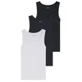BOSS für Herren. 50542132 T-shirt Pack 3 Baumwolle gerippt schwarz, weiß (XXL), Lässig, Ärmellos / Hosenträger