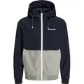 JACK & JONES Herren Bomberjacke Rush Hood Bomber - Dunkelblau - S