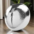 Fink LUNA B 16/ H 14/ T 9 cm Dekovase Metall silberfarben Blumenvase Tischvase