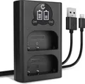 CELLONIC DMW-BLF19 DMW-BLF19E DMW-BLF19PP Dual Schnellladegerät kompatibel mit Panasonic GH5 GH5s GH4 GH3 Lumix DMC-GH4 DC-GH5 DC-G9 DMW-BTC10 + USB Kabel Akkuladegerät Ladekabel Dual Ladegerät