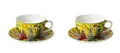 2er Set James Rizzi Pop Art Tassen mit Untertasse 250ml gelb Goebel