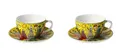 2er Set James Rizzi  Pop Art Tassen mit Untertasse 250ml gelb Goebel