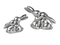 formano Geschenke und Dekoration zu Ostern- lustiges Hasenpaar silberfarbend 15cm aus Keramik 1 von 2